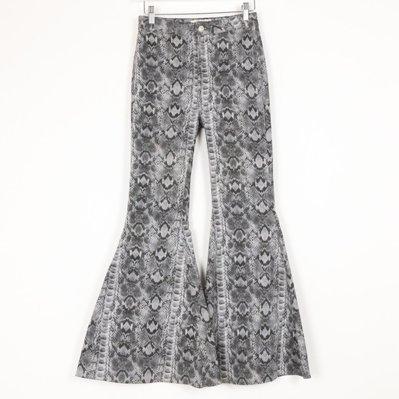 We the Free Just Float On Snake Print Flare Jean - Picture 2 of 9